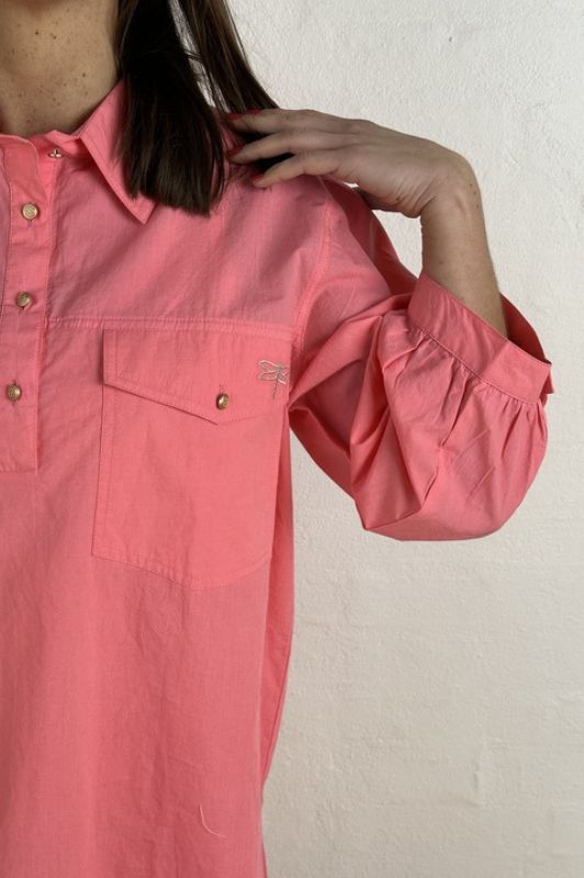 Gaspar Oslo shirt I Cool bluse med lommer i pink