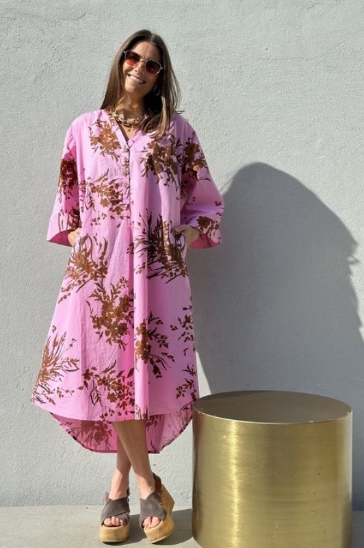Gaspar Mumbai flower dress | Cool kjole i pink I Dresslab