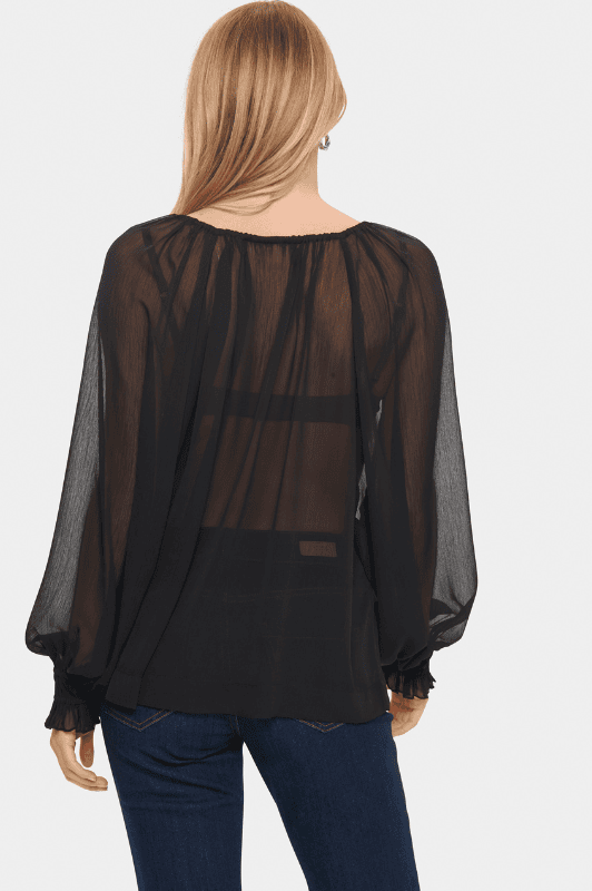 Saint Tropez Lazie bluse I Sort chiffontop