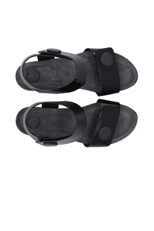 Cashott Casalberta skind sandal I Sort lak
