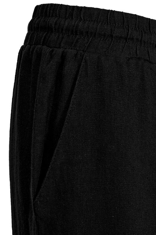 Freequent Lava ankle pant | Sort ankelbuks i hør I Dresslab