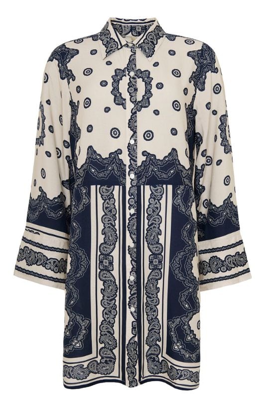 Ofelia Scarlett tunika I Rokoko print i creme og navy