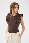 Karen By Simonsen Oda Tank | Top i chokoladebrun I Dresslab