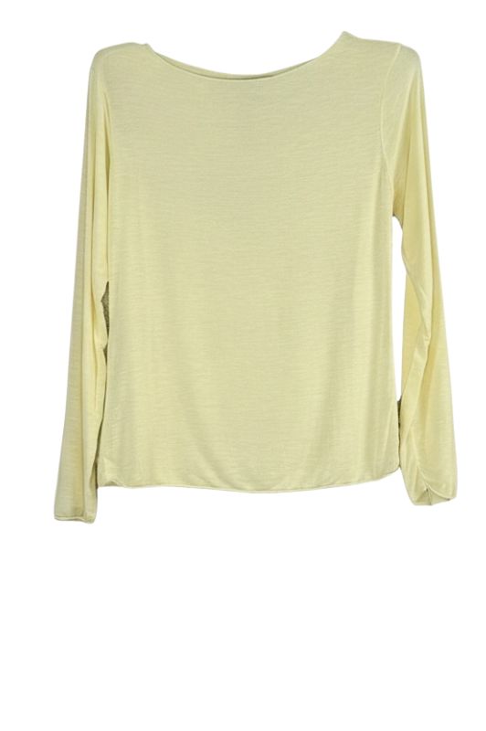 OM-HU Bello bluse | Langærmet t-shirt med cashmere i gul I Dresslab
