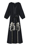 Luxzuz Varinka dress | Viskosekjole med broderi navy I Dresslab