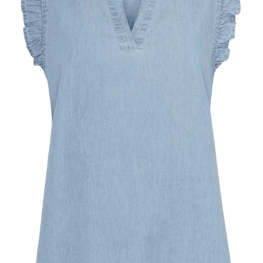 Ofelia Nora top | Kortærmet denim top med fine detaljer I Dresslab