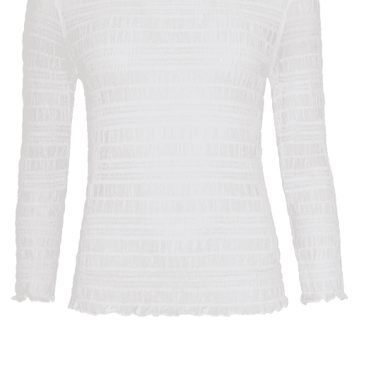 Ofelia Fauna meshbluse | Hvid smock meshbluse