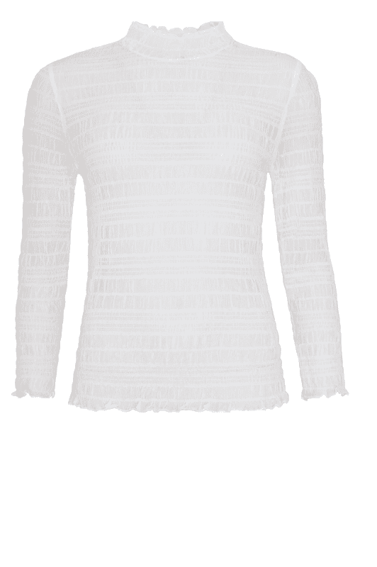 Ofelia Fauna meshbluse | Hvid smock meshbluse