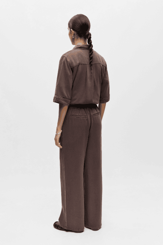 Object Lisa wide pant | Cool tencel brun denim buks