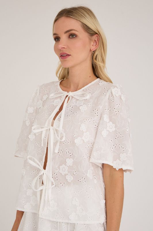 A-View Rosamarie cardigan I Hvid broderie anglaise I Dresslab