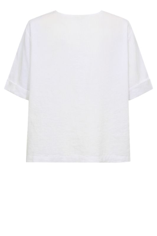 Freequent Lava bluse | Feminin hørbluse i hvid I Dresslab