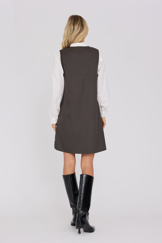 A-View Juliette dress I Spencerkjole i mørkegråt tern