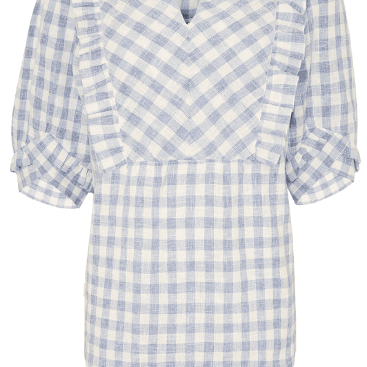 Ofelia Baria shirt I  3/4 ærmet top i blå tern