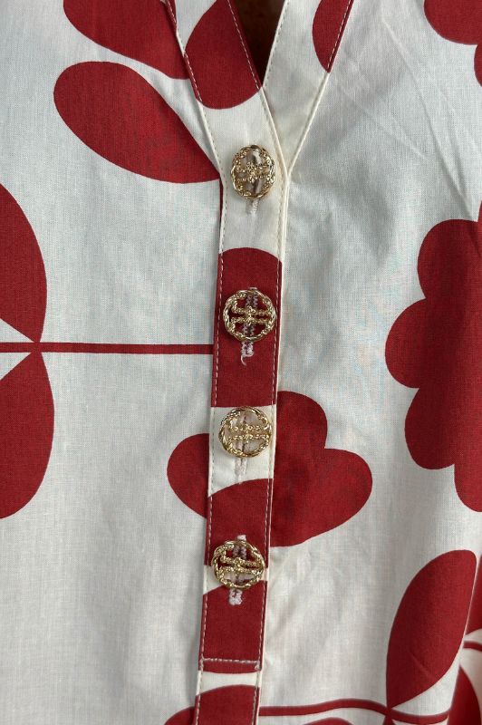 Gaspar Mumbai poplin dress | Cool kjole i rødt grafisk print