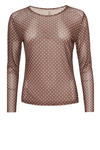 Ofelia Gwen bluse | Brun mesh med hvide prikker
