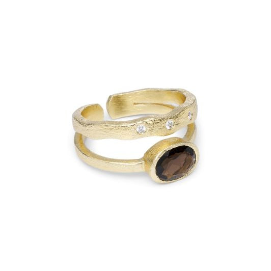 Pure by Nat I Silvia ring med smoky quartz