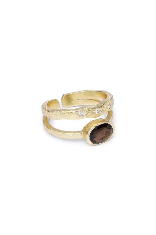 Pure by Nat I Silvia ring med smoky quartz