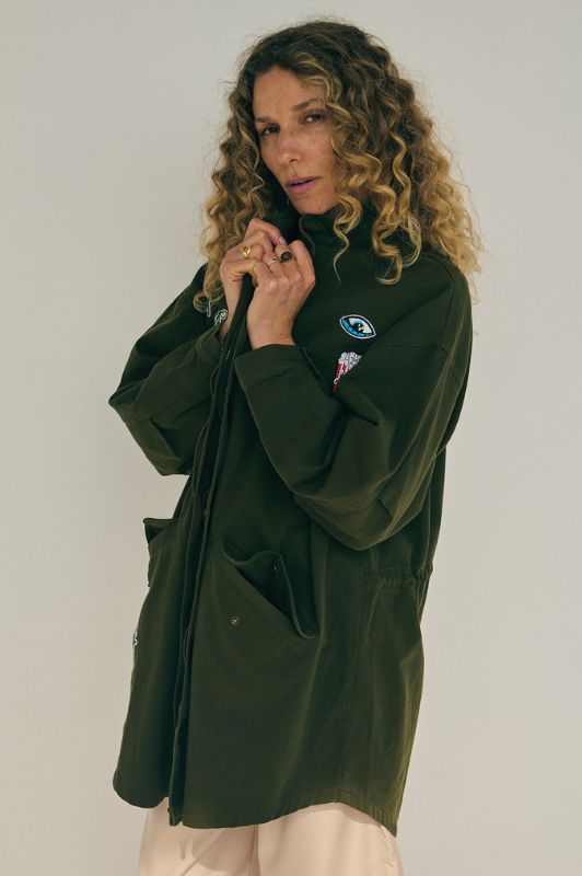 La Rouge Festival jacket | Cargojakke i khaki med patches