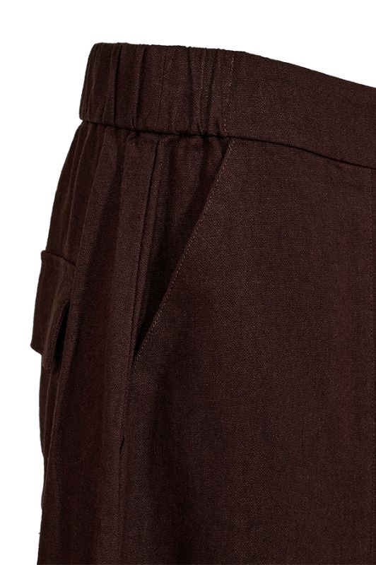 Freequent Lava shorts | Hørshorts i mørkebrun  I Dresslab