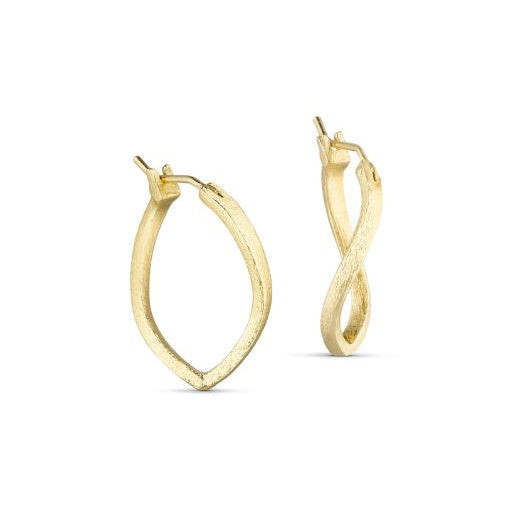 Pure by Nat I Daphne Oblong øreringe i børstet guld