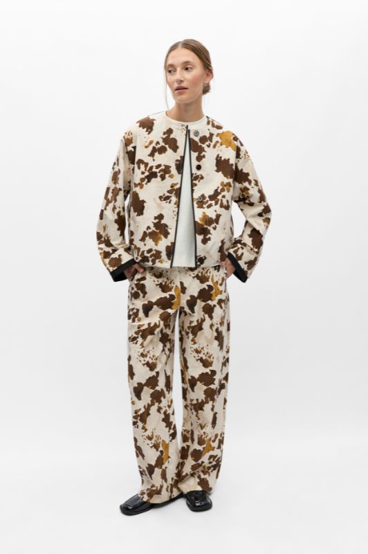 Object Molina bomber jacket I Kort jakke med splash brunt print