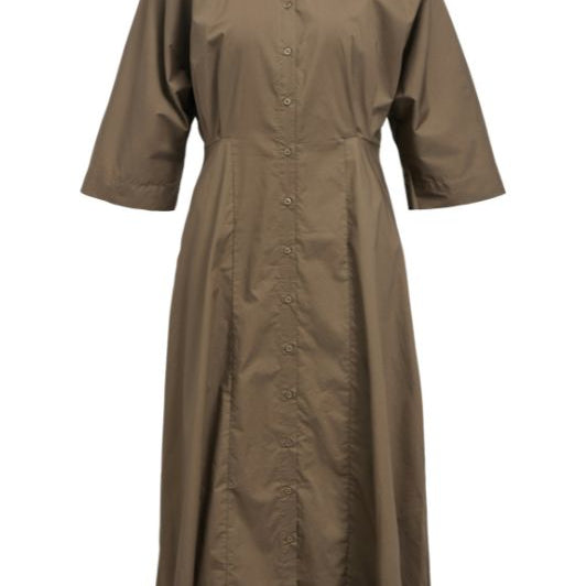 Object Elly hope dress  I Brun poplin kjole I Dresslab