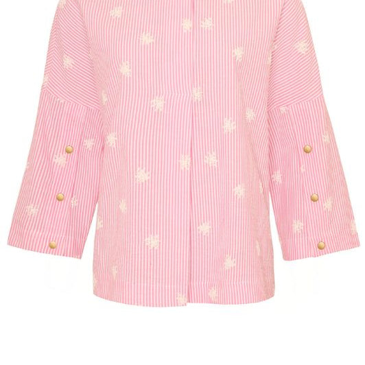 Ofelia Melia bluse lyserød med broderi