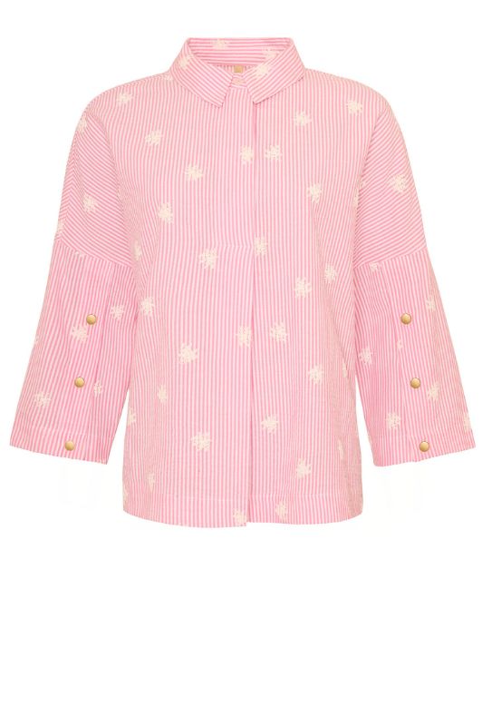 Ofelia Melia bluse lyserød med broderi