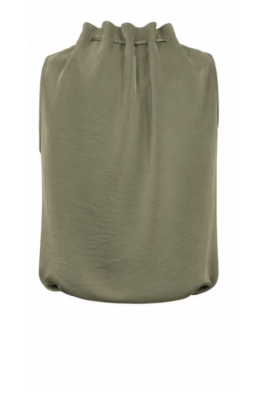 Tooday Aya top I Armygrøn top i satinlook I Dresslab