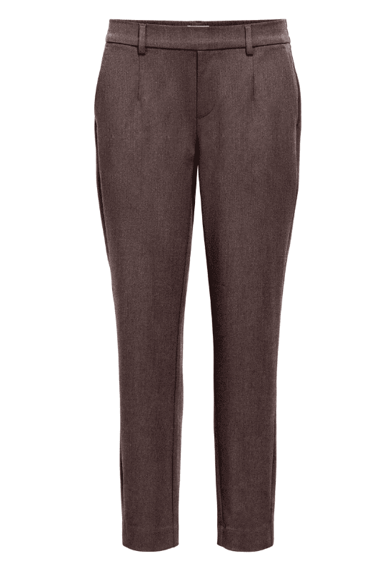 Object Lisa slim pant | Mørkebrun melange pæn buks I Dresslab