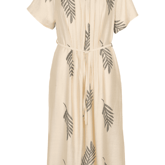 Prepair Maria dress | Sommerkjole i creme med bladprint I Dresslab