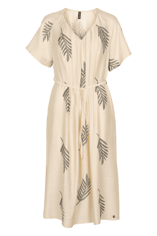 Prepair Maria dress | Sommerkjole i creme med bladprint I Dresslab