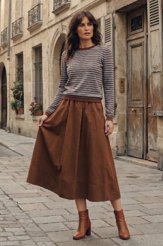 La Rouge Vilma skirt | Poplin nederdel chestnut