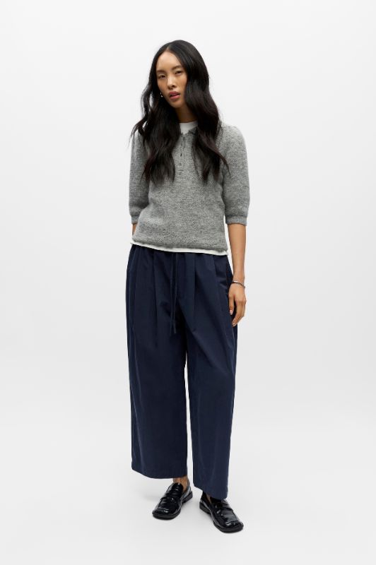 Object Berta barrel pant | Mørkeblå barrel bukser