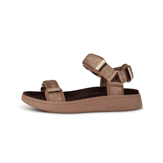 Woden Line sandal | Heritage caramel brun Natural Soft sål