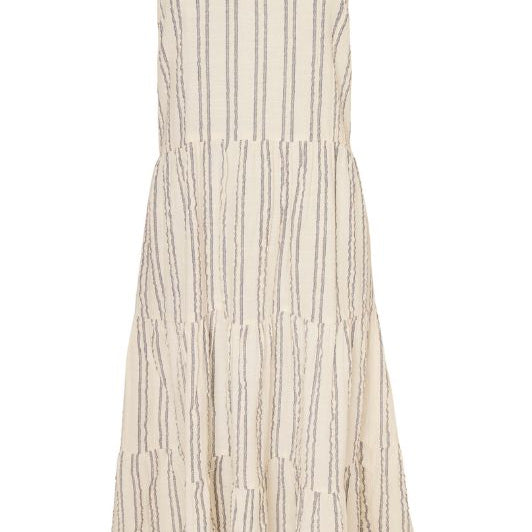 Ofelia Henni dress I Stribet stropkjole i sand I Dresslab