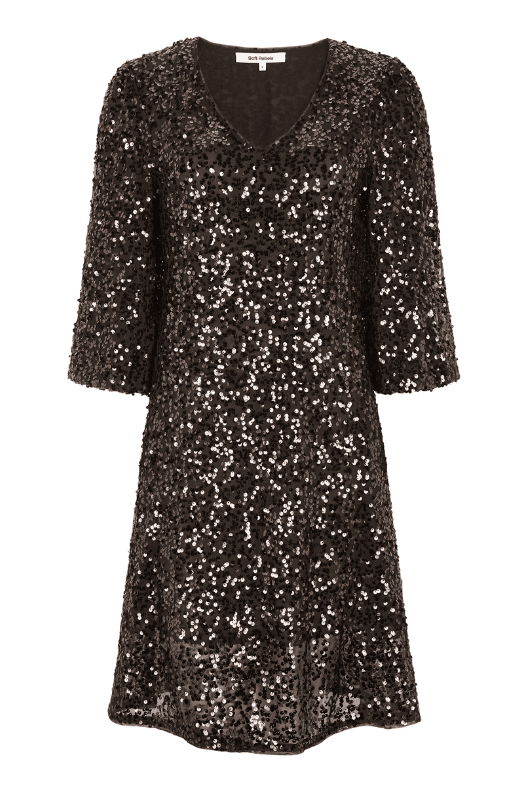 Soft Rebels Audrey Dress | Festlig kjole med pailletter i brun