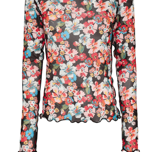 Liberté Mesh top I Flower orange