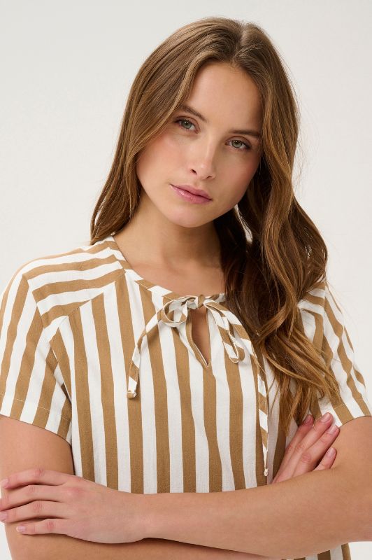 Saint Tropez Zalinda blouse | Sommerbluse i brune striber