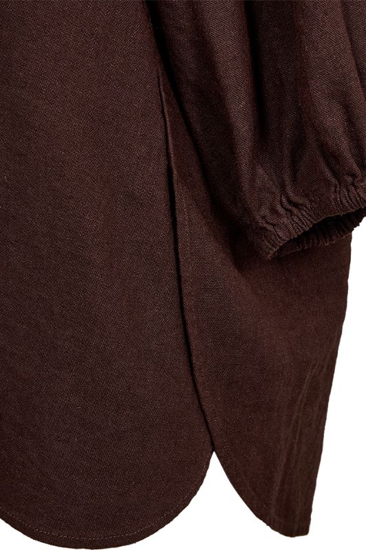 Freequent Lava shirt | Feminin hørbluse i mørkebrun I Dresslab