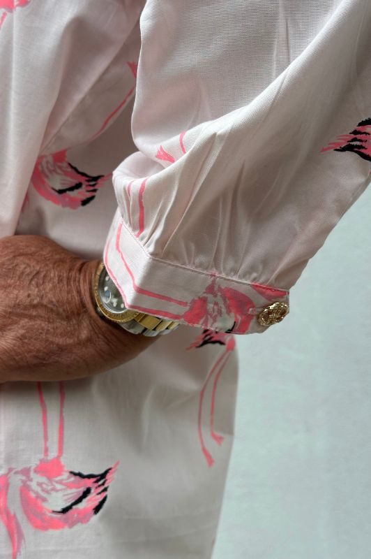 Gaspar Malmø skjortekjole | Cool kjole med flamingo print I Dresslab