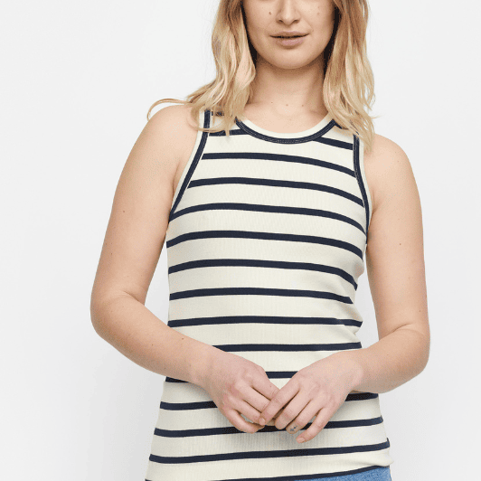 Soft Rebels Adelynn Tank Top | Stribet top i blødt bomuld | Creme