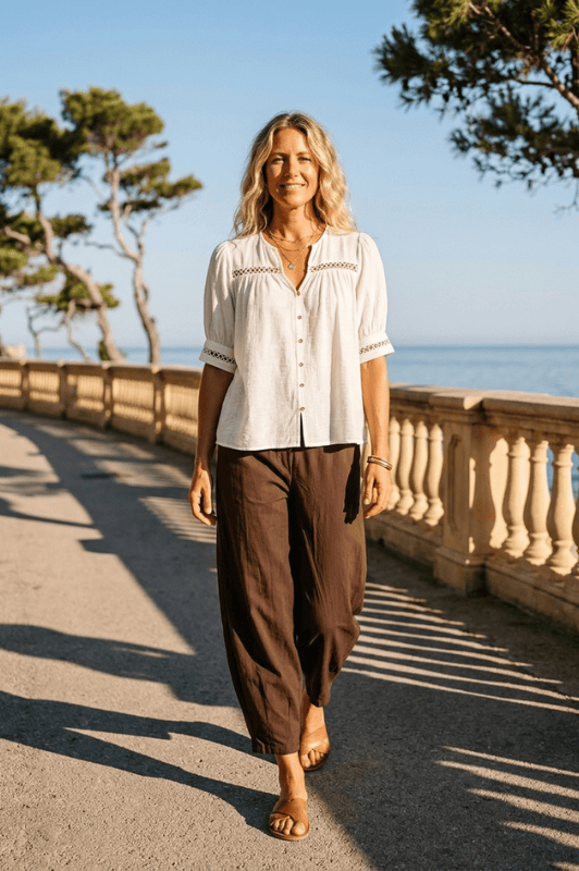 Prepair Chloe | Barrelpant i chokoladebrun I Dresslab
