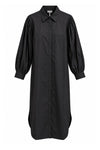 Marc Lauge Logo dress I Ensfarvet poplin A-shape i sort