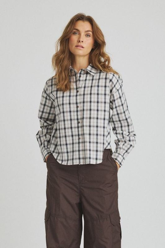 Luxzuz Check bluse I Ternet skjortebluse i bomuld