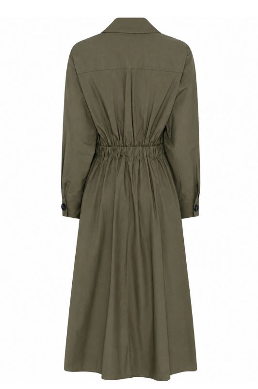 La Rouge Pia poplin kjole i army I Dresslab