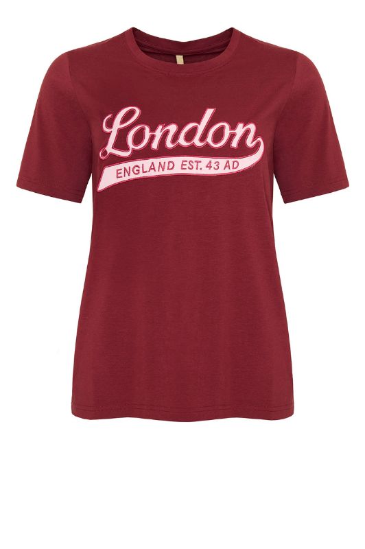 Ofelia t-shirt | Bordeaux tee med London broderi