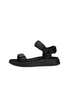 Woden Line sandal | Damesandal i sort med sort sål I Natural Soft sål