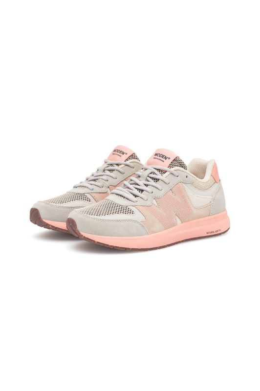 Woden Rigmor open mesh leather sneakers | Blush