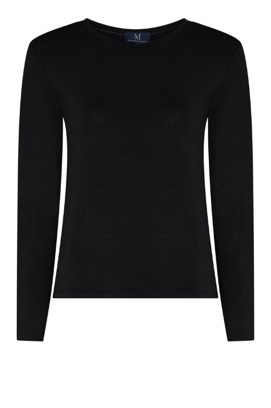 Marc Lauge basic bluse i sort